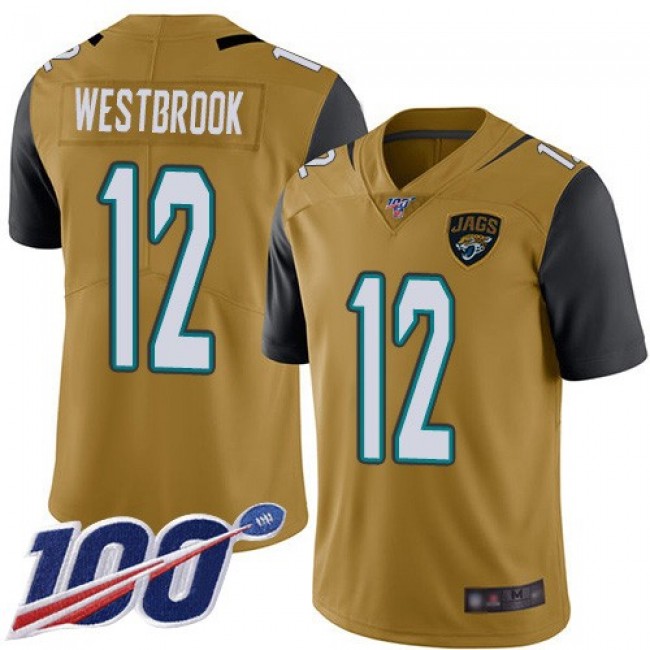 Nike Jaguars #12 Dede Westbrook Gold Men's Stitched NFL Limited Rush 100th Season Jersey