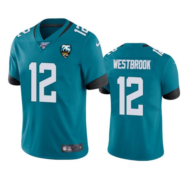 Nike Jaguars #12 Dede Westbrook Teal 25th Anniversary Vapor Limited Stitched NFL 100th Season Jersey