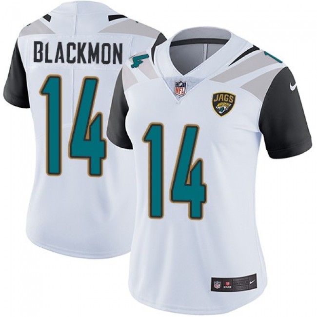 Women's Jaguars #14 Justin Blackmon White Stitched NFL Vapor Untouchable Limited Jersey