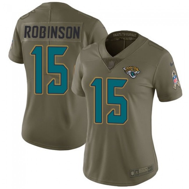 Women's Jaguars #15 Allen Robinson Olive Stitched NFL Limited 2017 Salute to Service Jersey