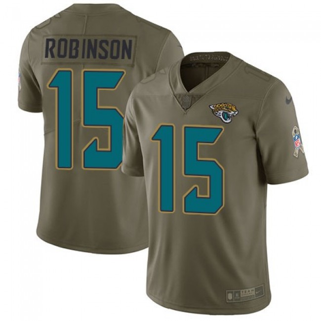 Jacksonville Jaguars #15 Allen Robinson Olive Youth Stitched NFL Limited 2017 Salute to Service Jersey
