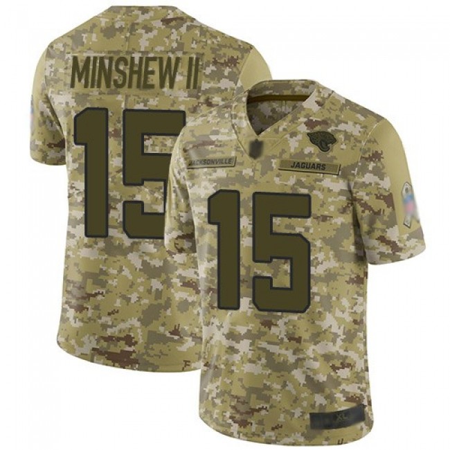 Nike Jaguars #15 Gardner Minshew II Camo Men's Stitched NFL Limited 2018 Salute To Service Jersey