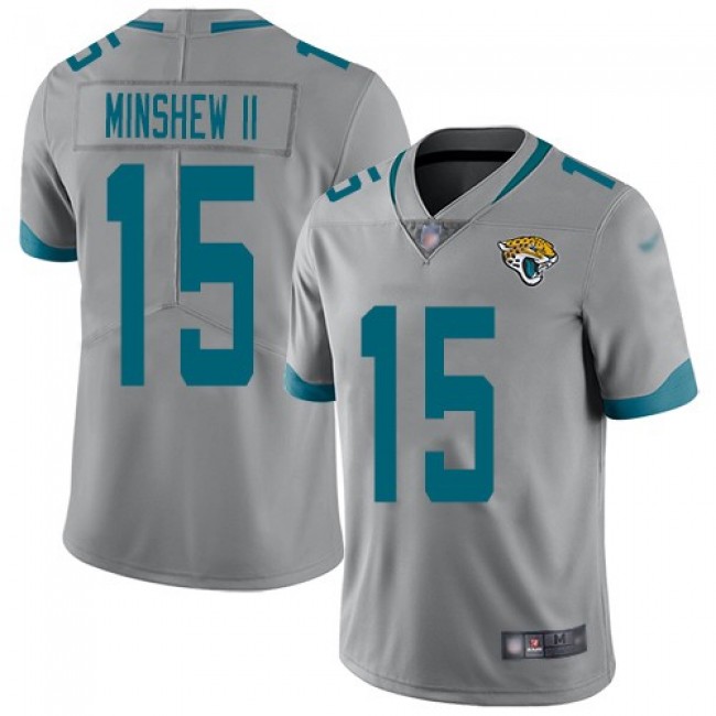 Nike Jaguars #15 Gardner Minshew II Silver Men's Stitched NFL Limited Inverted Legend Jersey