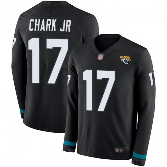 Nike Jaguars #17 DJ Chark Jr Black Team Color Men's Stitched NFL Limited Therma Long Sleeve Jersey