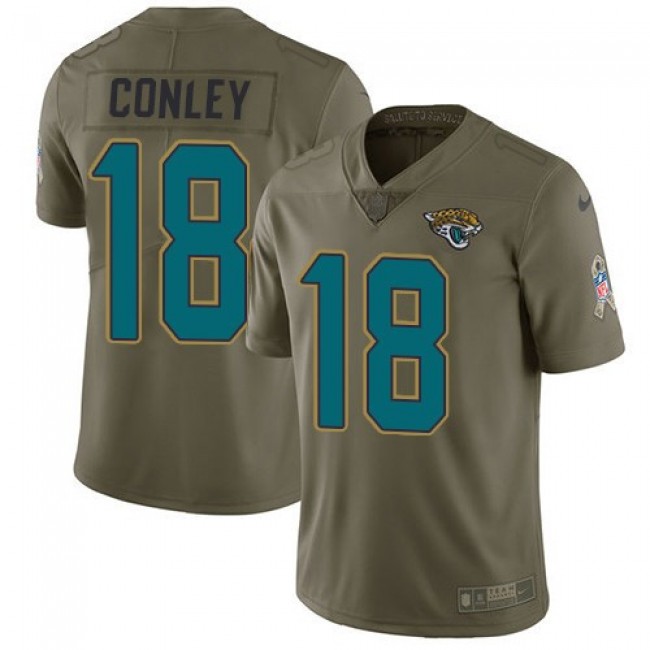 Nike Jaguars #18 Chris Conley Olive Men's Stitched NFL Limited 2017 Salute to Service Jersey
