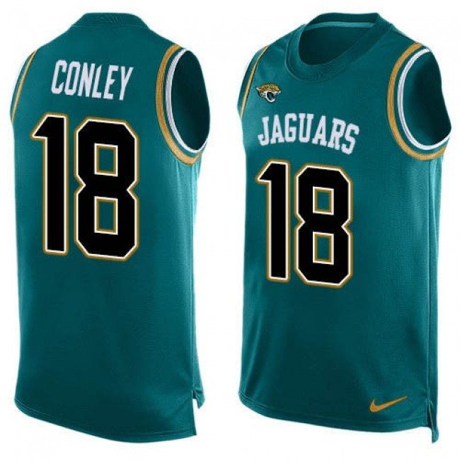 Nike Jaguars #18 Chris Conley Teal Green Alternate Men's Stitched NFL Limited Tank Top Jersey