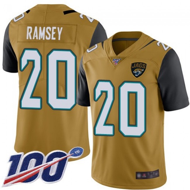 Nike Jaguars #20 Jalen Ramsey Gold Men's Stitched NFL Limited Rush 100th Season Jersey