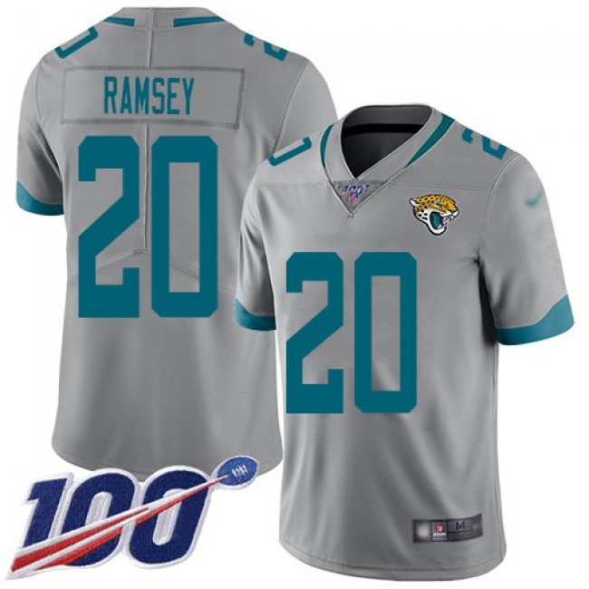 Nike Jaguars #20 Jalen Ramsey Silver Men's Stitched NFL Limited Inverted Legend 100th Season Jersey