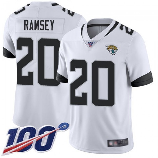 Nike Jaguars #20 Jalen Ramsey White Men's Stitched NFL 100th Season Vapor Limited Jersey