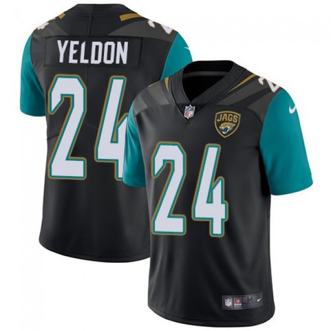 Jacksonville Jaguars #24 T.J. Yeldon Black Alternate Youth Stitched NFL Vapor Untouchable Limited Jersey