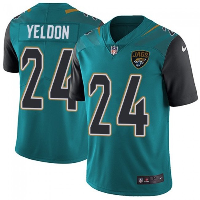Jacksonville Jaguars #24 T.J. Yeldon Teal Green Team Color Youth Stitched NFL Vapor Untouchable Limited Jersey