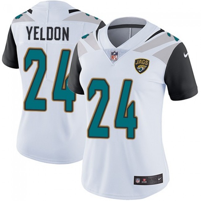 Women's Jaguars #24 T.J. Yeldon White Stitched NFL Vapor Untouchable Limited Jersey