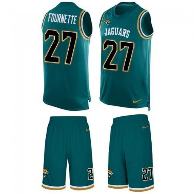 Nike Jaguars #27 Leonard Fournette Teal Green Alternate Men's Stitched NFL Limited Tank Top Suit Jersey