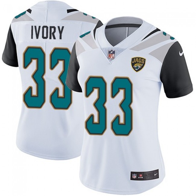Women's Jaguars #33 Chris Ivory White Stitched NFL Vapor Untouchable Limited Jersey