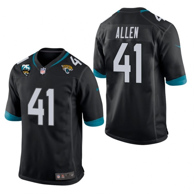 Nike Jaguars #41 Josh Allen Black 25th Anniversary Vapor Limited Stitched NFL 100th Season Jersey