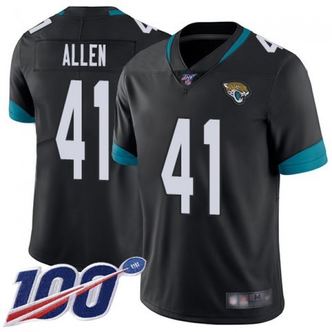 Nike Jaguars #41 Josh Allen Black Team Color Men's Stitched NFL 100th Season Vapor Limited Jersey