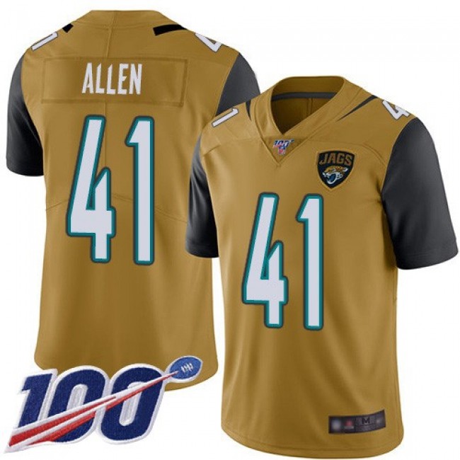 Nike Jaguars #41 Josh Allen Gold Men's Stitched NFL Limited Rush 100th Season Jersey