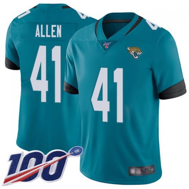 Nike Jaguars #41 Josh Allen Teal Green Alternate Men's Stitched NFL 100th Season Vapor Limited Jersey
