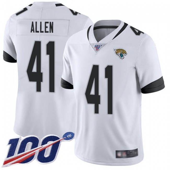 Nike Jaguars #41 Josh Allen White Men's Stitched NFL 100th Season Vapor Limited Jersey