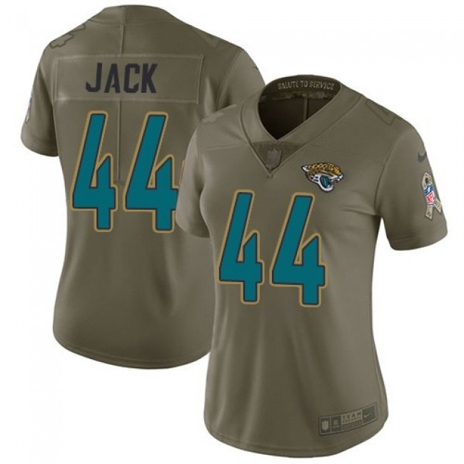 Women's Jaguars #44 Myles Jack Olive Stitched NFL Limited 2017 Salute to Service Jersey