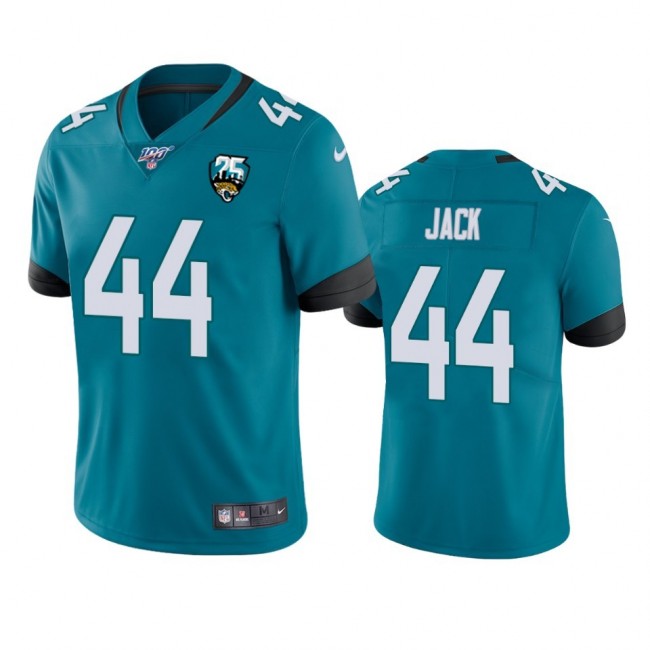 Nike Jaguars #44 Myles Jack Teal 25th Anniversary Vapor Limited Stitched NFL 100th Season Jersey