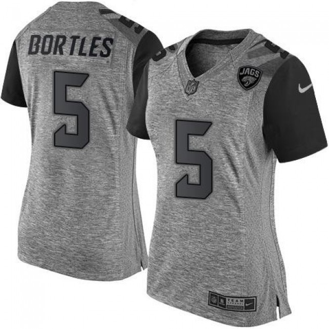 Women's Jaguars #5 Blake Bortles Gray Stitched NFL Limited Gridiron Gray Jersey