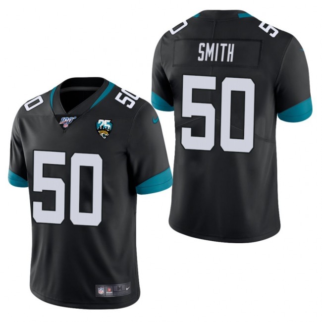 Nike Jaguars #50 Telvin Smith Black 25th Anniversary Vapor Limited Stitched NFL 100th Season Jersey