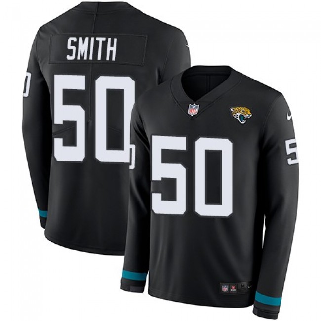 Nike Jaguars #50 Telvin Smith Black Team Color Men's Stitched NFL Limited Therma Long Sleeve Jersey