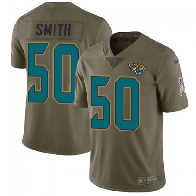 Jacksonville Jaguars #50 Telvin Smith Olive Youth Stitched NFL Limited 2017 Salute to Service Jersey