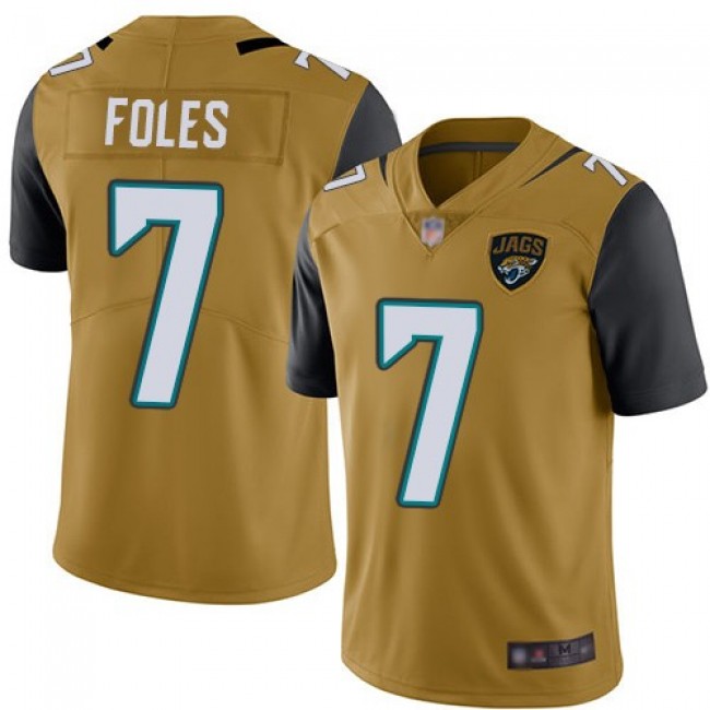 Nike Jaguars #7 Nick Foles Gold Men's Stitched NFL Limited Rush Jersey