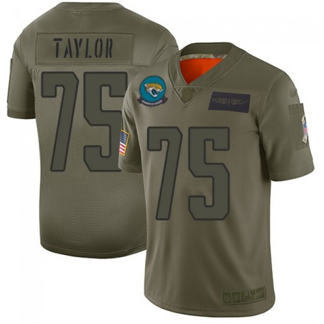Nike Jaguars #75 Jawaan Taylor Camo Men's Stitched NFL Limited 2019 Salute To Service Jersey