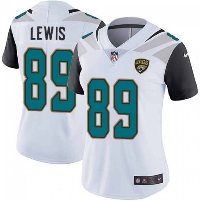 Women's Jaguars #89 Marcedes Lewis White Stitched NFL Vapor Untouchable Limited Jersey