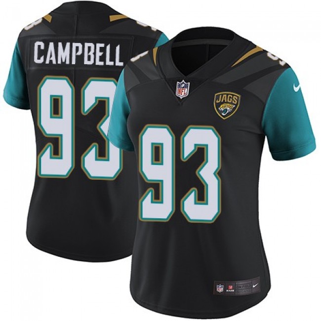 Women's Jaguars #93 Calais Campbell Black Alternate Stitched NFL Vapor Untouchable Limited Jersey