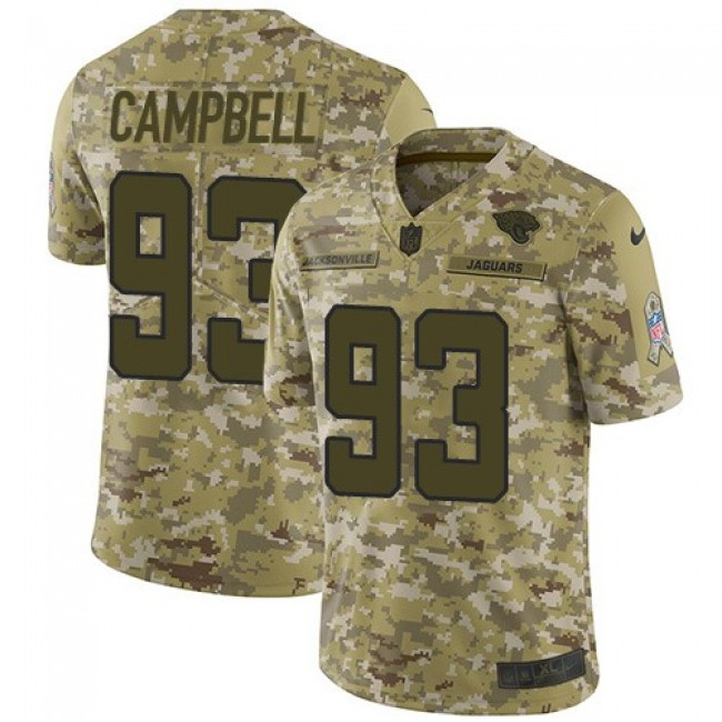 Nike Jaguars #93 Calais Campbell Camo Men's Stitched NFL Limited 2018 Salute To Service Jersey