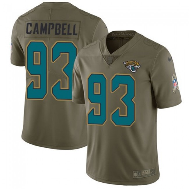 Nike Jaguars #93 Calais Campbell Olive Men's Stitched NFL Limited 2017 Salute to Service Jersey