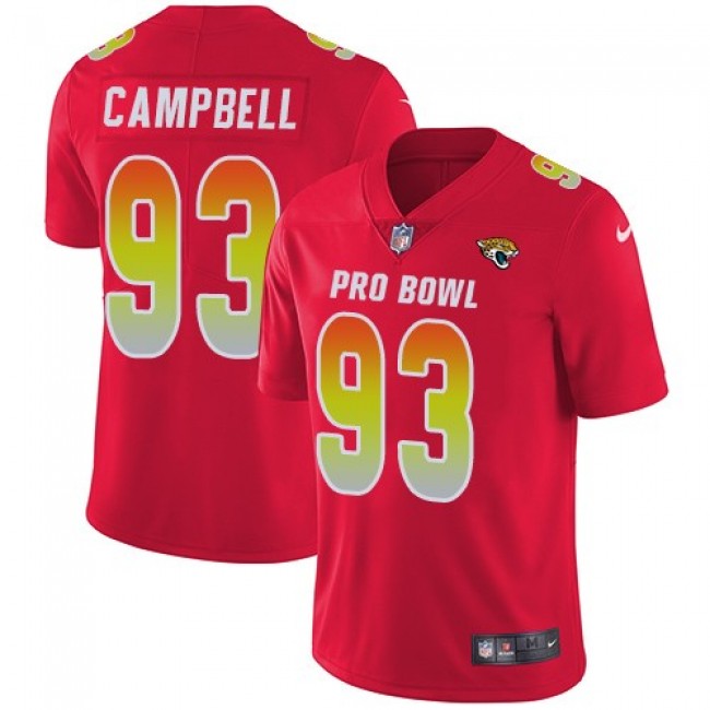 Nike Jaguars #93 Calais Campbell Red Men's Stitched NFL Limited AFC 2019 Pro Bowl Jersey