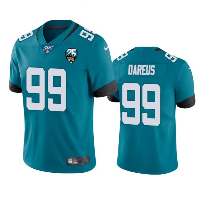 Nike Jaguars #99 Marcell Dareus Teal 25th Anniversary Vapor Limited Stitched NFL 100th Season Jersey