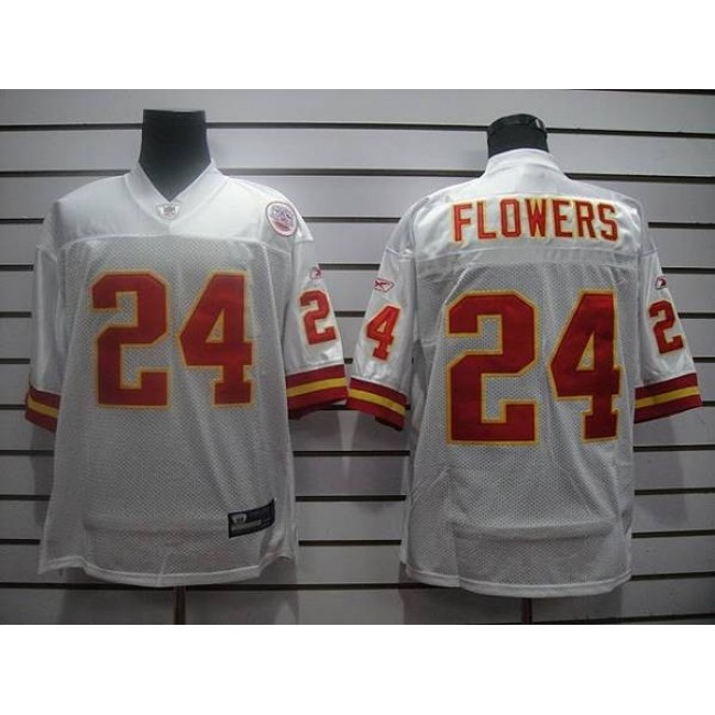 Chiefs #24 Brandon Flowers White Stitched NFL Jersey