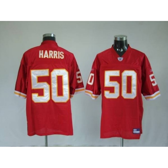 Chiefs #50 N. Harris Red Stitched NFL Jersey