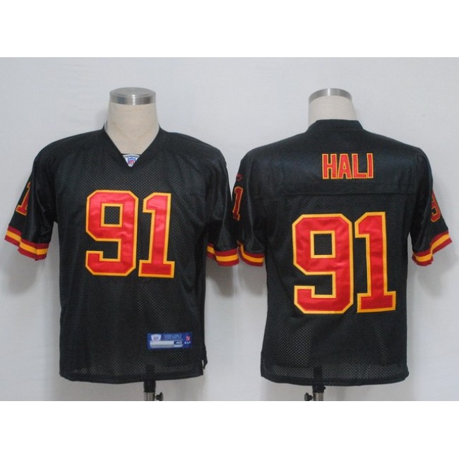 Chiefs #91 Tamba Hali Black Stitched NFL Jersey