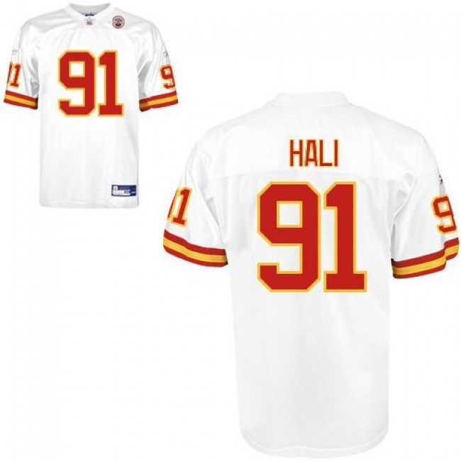 Chiefs #91 Tamba Hali White Stitched NFL Jersey