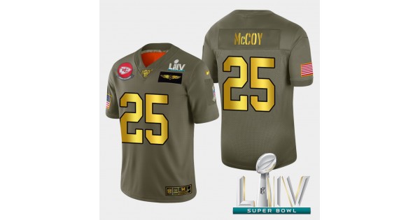 Nike Kansas City Chiefs No25 LeSean McCoy Olive/Camo Super Bowl LIV 2020 Men's Stitched NFL Limited 2017 Salute To Service Jersey