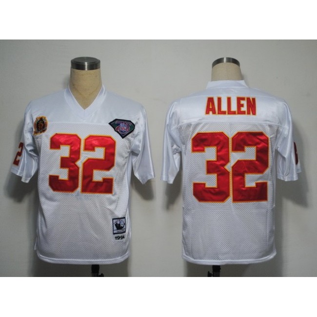 Mitchell And Ness Chiefs #32 Marcus Allen White 75TH Stitched NFL Jersey
