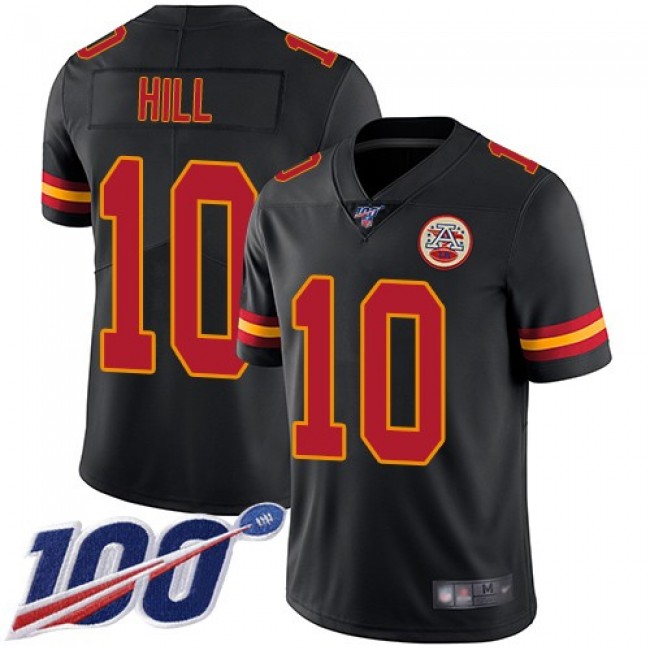 Nike Chiefs #10 Tyreek Hill Black Men's Stitched NFL Limited Rush 100th Season Jersey
