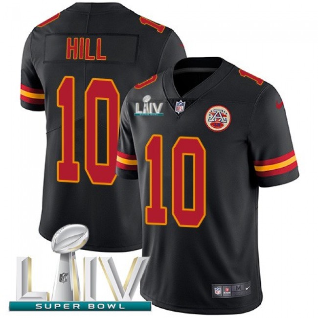 Nike Chiefs #10 Tyreek Hill Black Super Bowl LIV 2020 Men's Stitched NFL Limited Rush Jersey