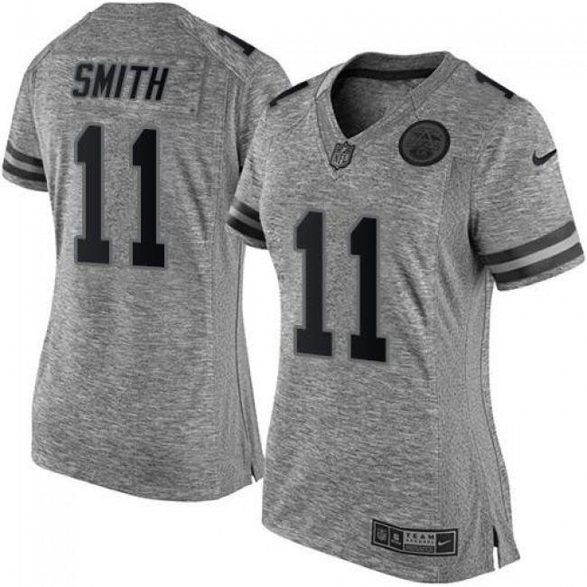 Women's Chiefs #11 Alex Smith Gray Stitched NFL Limited Gridiron Gray Jersey