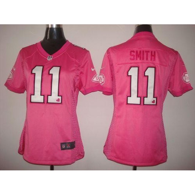 Women's Chiefs #11 Alex Smith Pink New Be Luv'd Stitched NFL Elite Jersey