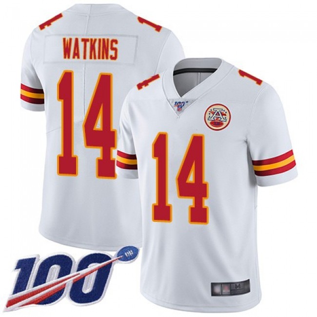 Nike Chiefs #14 Sammy Watkins White Men's Stitched NFL 100th Season Vapor Limited Jersey