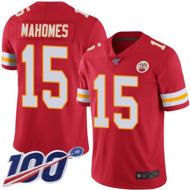 Nike Chiefs #15 Patrick Mahomes Red Team Color Men's Stitched NFL 100th Season Vapor Limited Jersey