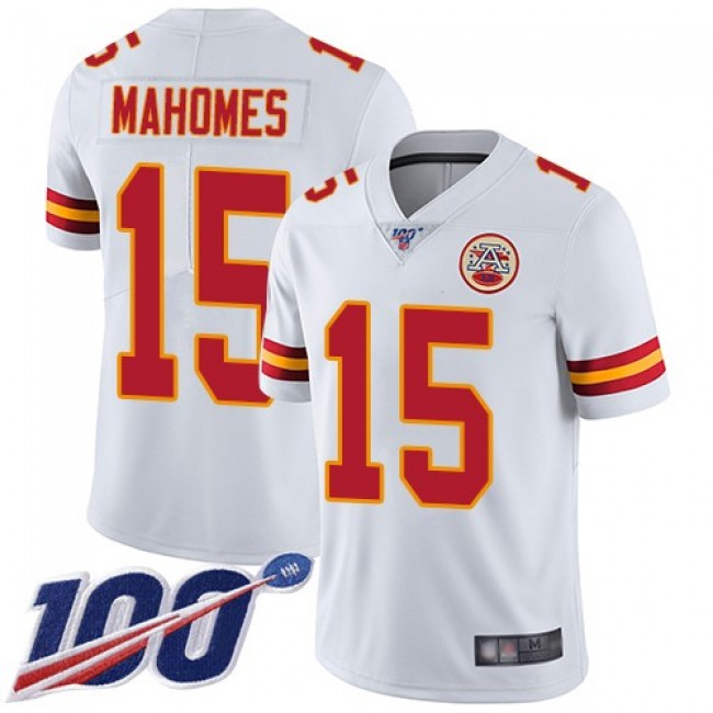 Nike Chiefs #15 Patrick Mahomes White Men's Stitched NFL 100th Season Vapor Limited Jersey
